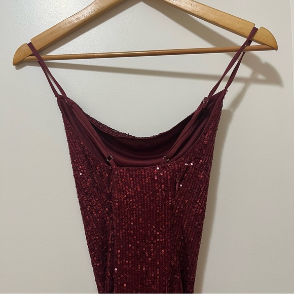 SIDEFEEL - Square Neck - Sequin Spaghetti Strap Backless Bodycon Mini Dresses - Picture 9 of 12